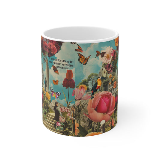 “It Is Never Too Late to Be Who You Might Have Been” – George Eliot Quote Mug | Inspirational Literary Gift