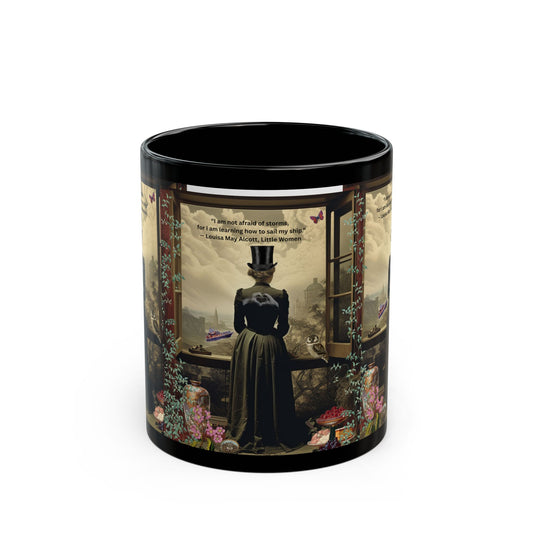 “I Am Not Afraid of Storms” – Louisa May Alcott Quote Mug | Inspirational Literary Gift