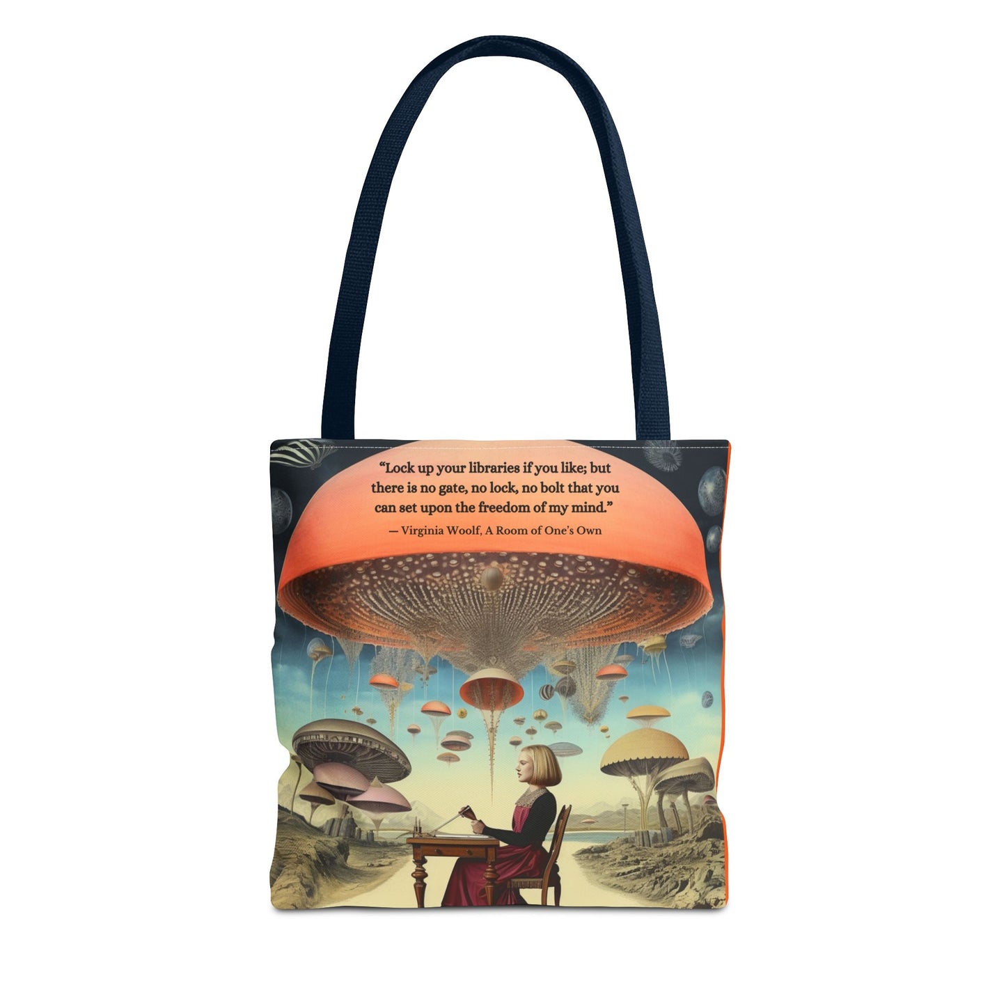 “Lock Up Your Libraries” – Virginia Woolf Quote Tote Bag