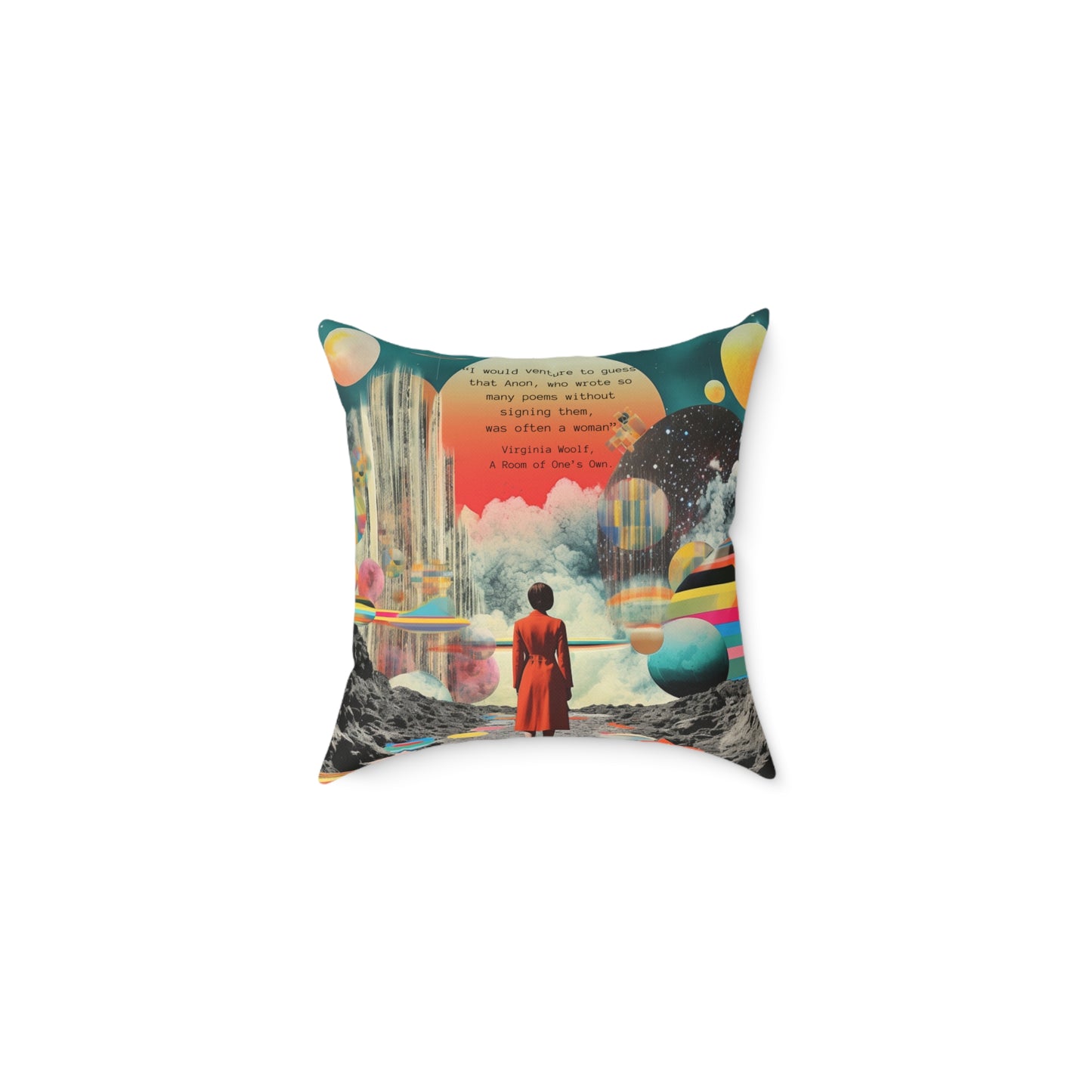 "Anon" Virginia Woolf, A Room of One’s Own Quote Cushion
