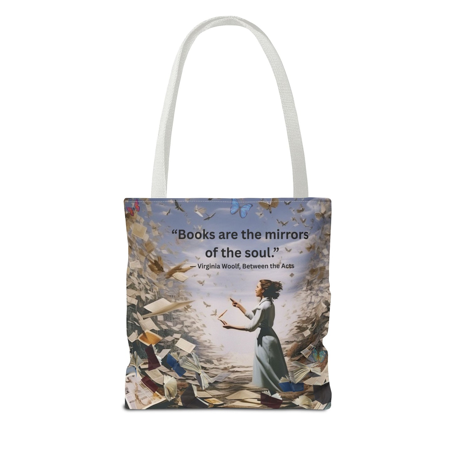 Virginia Woolf Quote Tote Bag – “Books are the mirrors of the soul.”