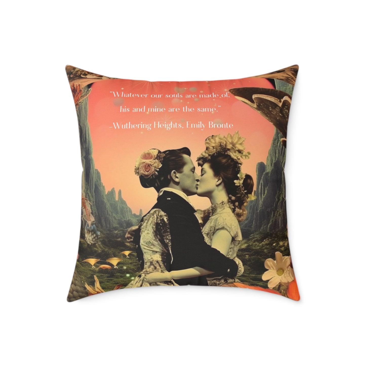 'Whatever our souls", from Wuthering Heights by Emily Bronte quote, Luxury Cushion