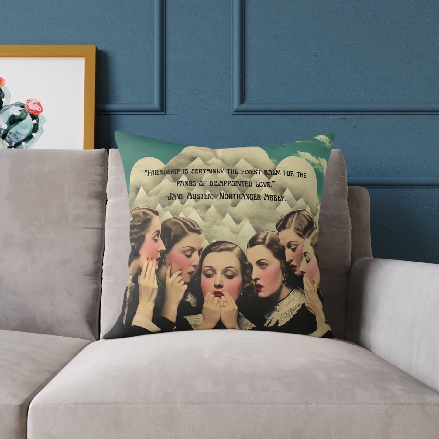 "Friendship Balm" from Northanger Abbey, by Jane Austen quote, Luxury Cushion