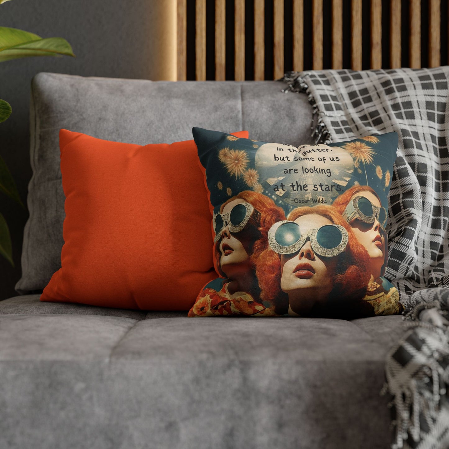“We Are All in the Gutter” – Oscar Wilde Quote Cushion | Literary Home Décor for Dreamers