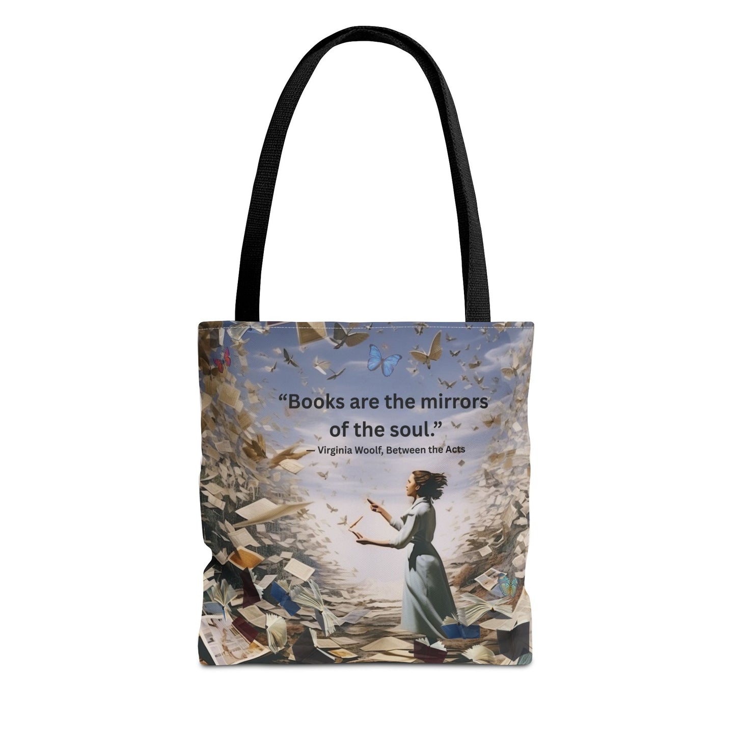 Virginia Woolf Quote Tote Bag – “Books are the mirrors of the soul.”