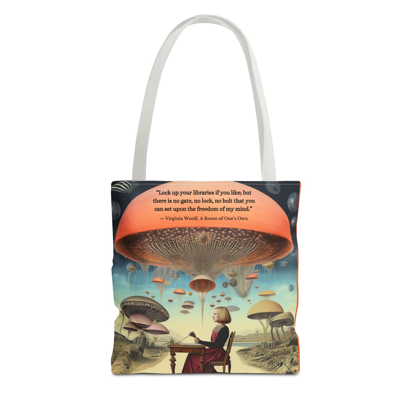 “Lock Up Your Libraries” – Virginia Woolf Quote Tote Bag