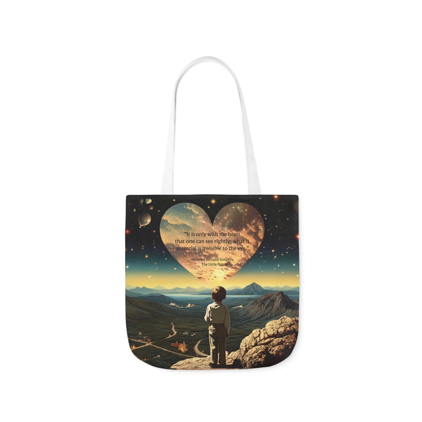 "It is only with the Heart" Little Prince Quote Tote Bag