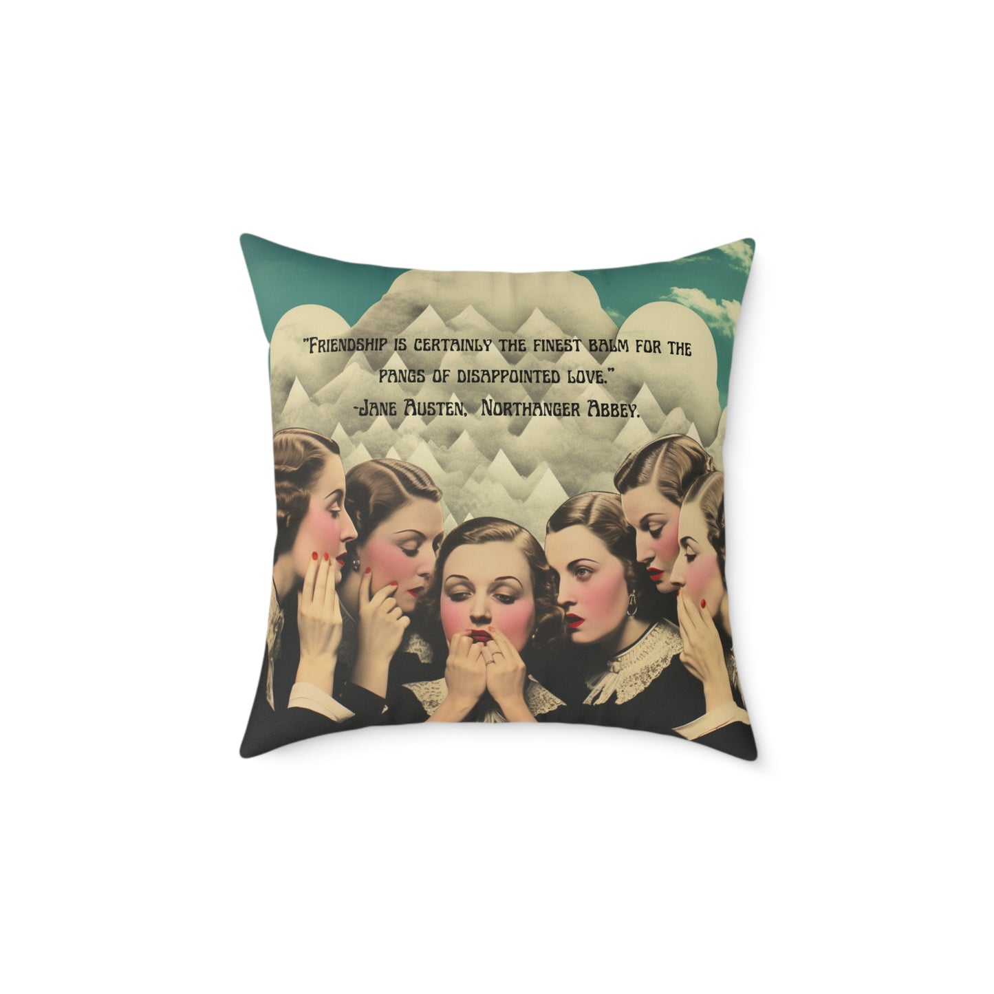 "Friendship Balm" from Northanger Abbey, by Jane Austen quote, Luxury Cushion