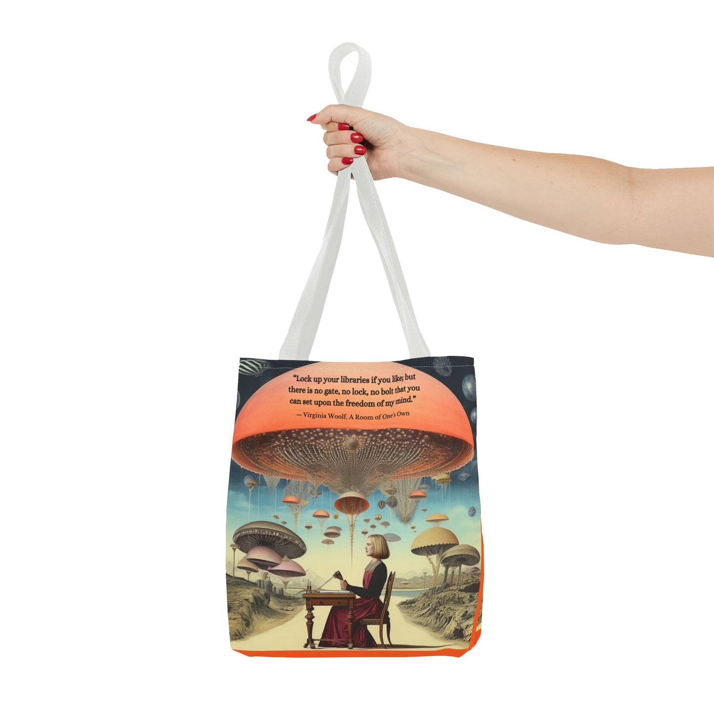 “Lock Up Your Libraries” – Virginia Woolf Quote Tote Bag