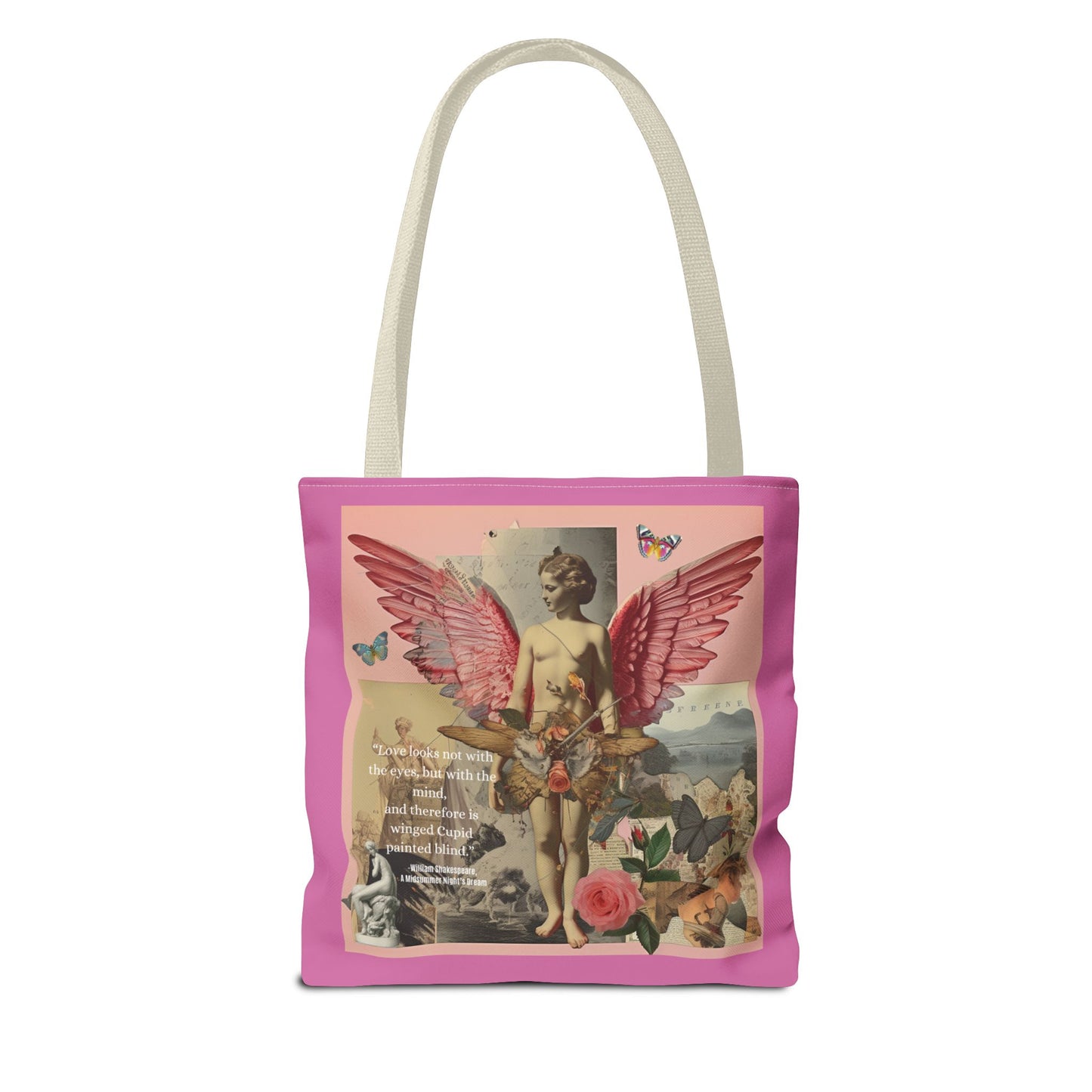 Whimsical Angel Tote Bag - Artistic AOP Design with Inspirational Quote