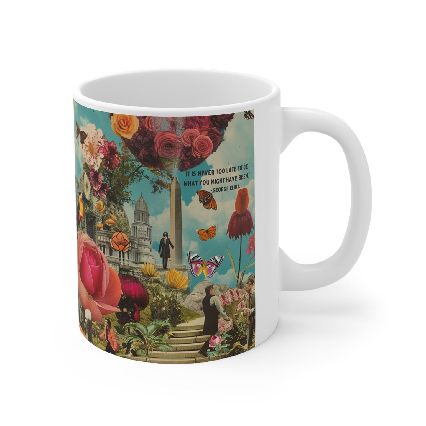 “It Is Never Too Late to Be Who You Might Have Been” – George Eliot Quote Mug | Inspirational Literary Gift