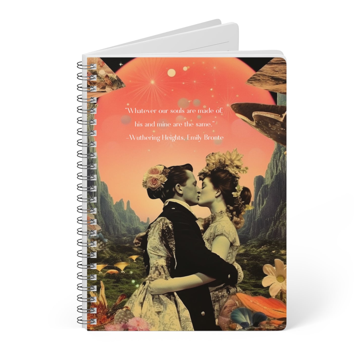 'Whatever our souls' from Wuthering Heights by Emily Bronte, Wirobound Softcover Notebook, A5