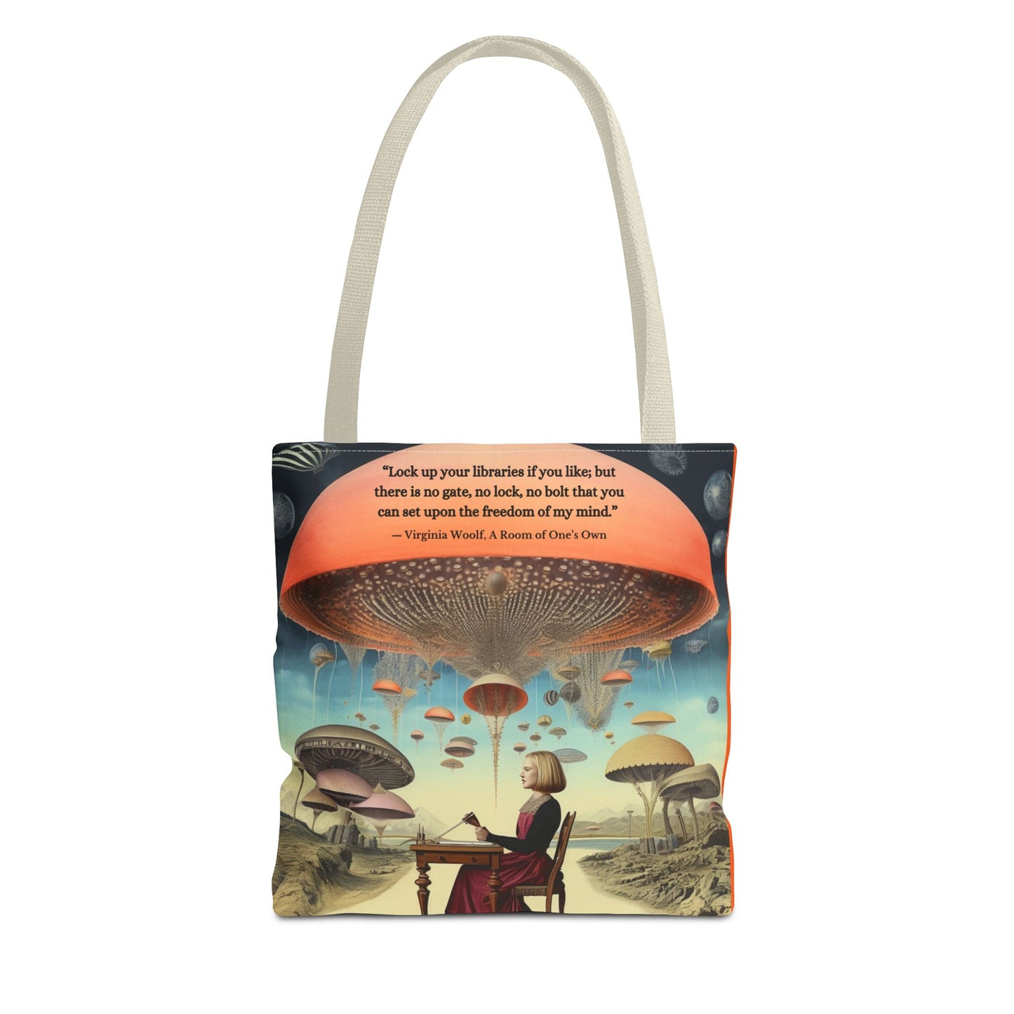 “Lock Up Your Libraries” – Virginia Woolf Quote Tote Bag