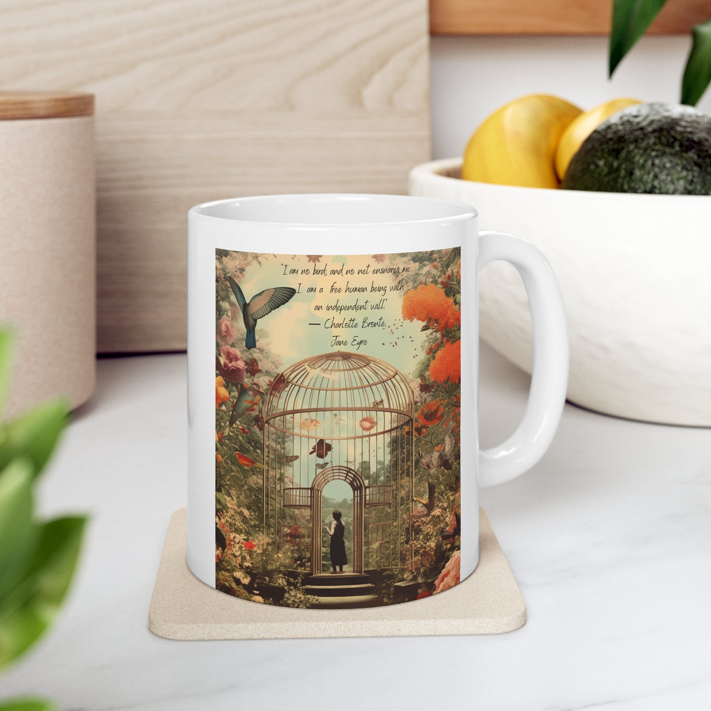 Freedom Spirit Ceramic Mug - Charlotte Bronte's Jane Eyre Inspiration.