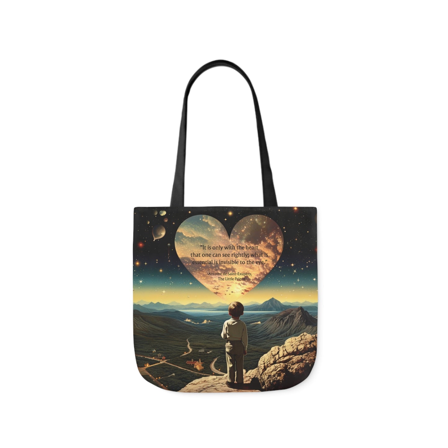 "It is only with the Heart" Little Prince Quote Tote Bag