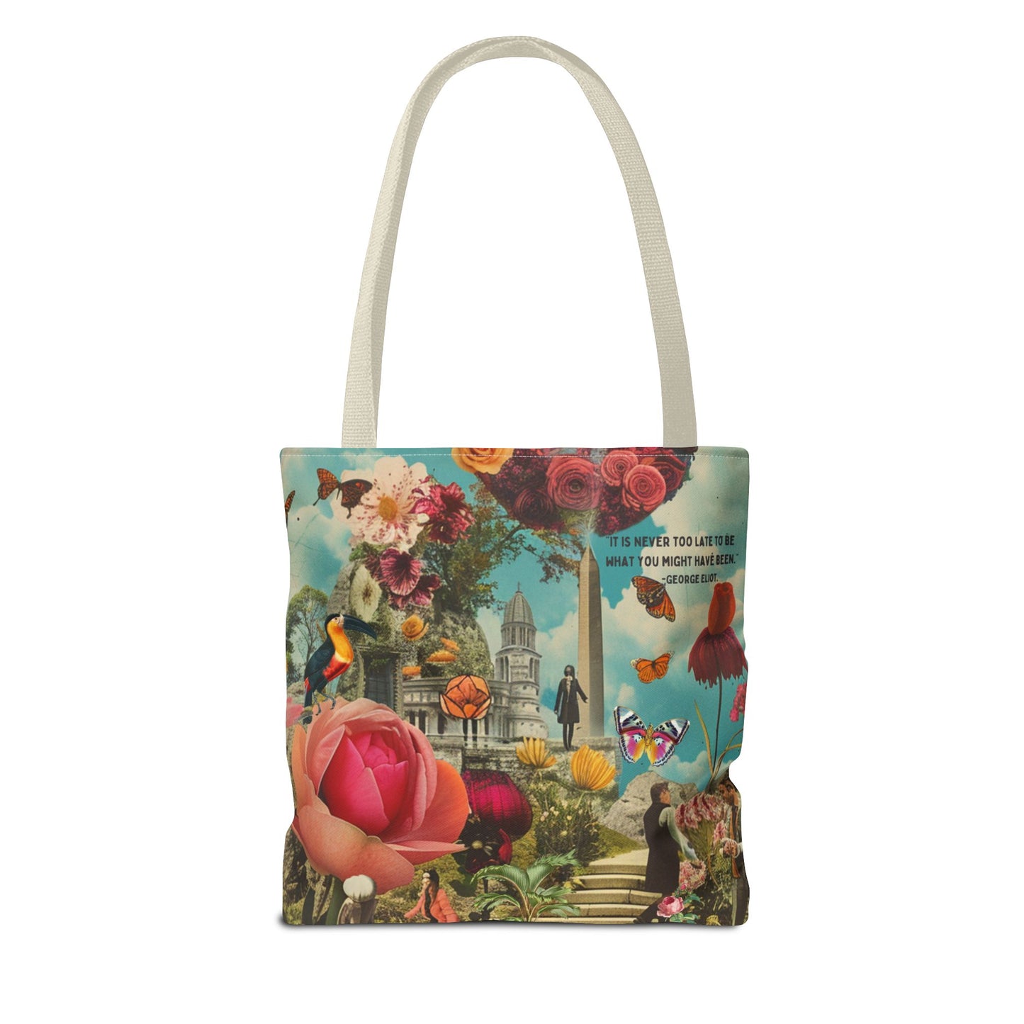George Eliot Quote Tote Bag – “It is never too late to be what you might have been.”