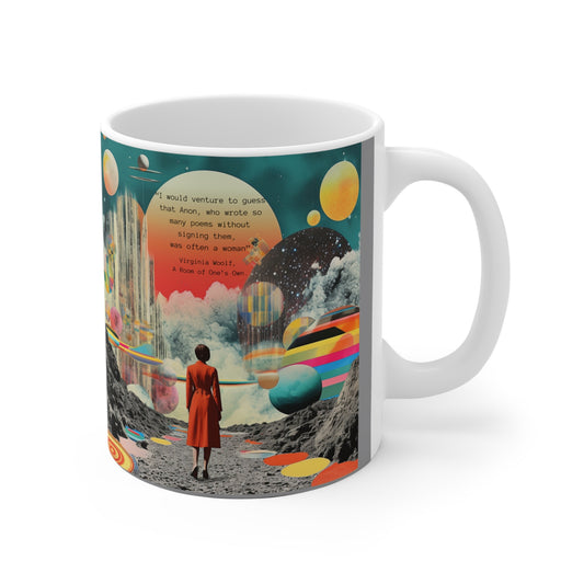 “Anon Was a Woman” – Virginia Woolf Quote Mug | Feminist Literary Gift for Writers & Readers