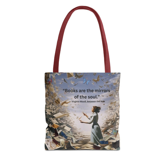 Virginia Woolf Quote Tote Bag – “Books are the mirrors of the soul.”