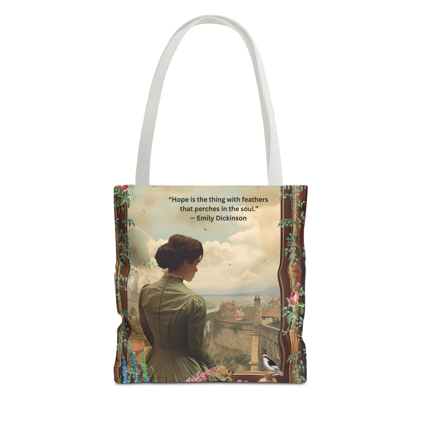 Emily Dickinson Quote Tote Bag – “Hope is the thing with feathers.”