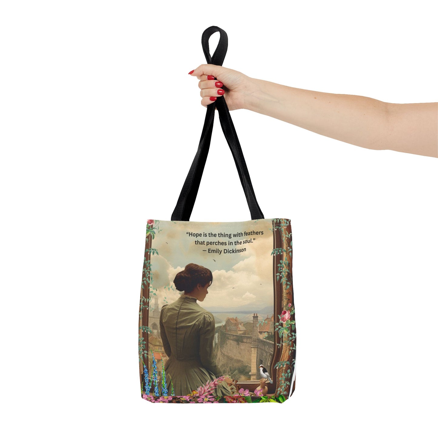 Emily Dickinson Quote Tote Bag – “Hope is the thing with feathers.”