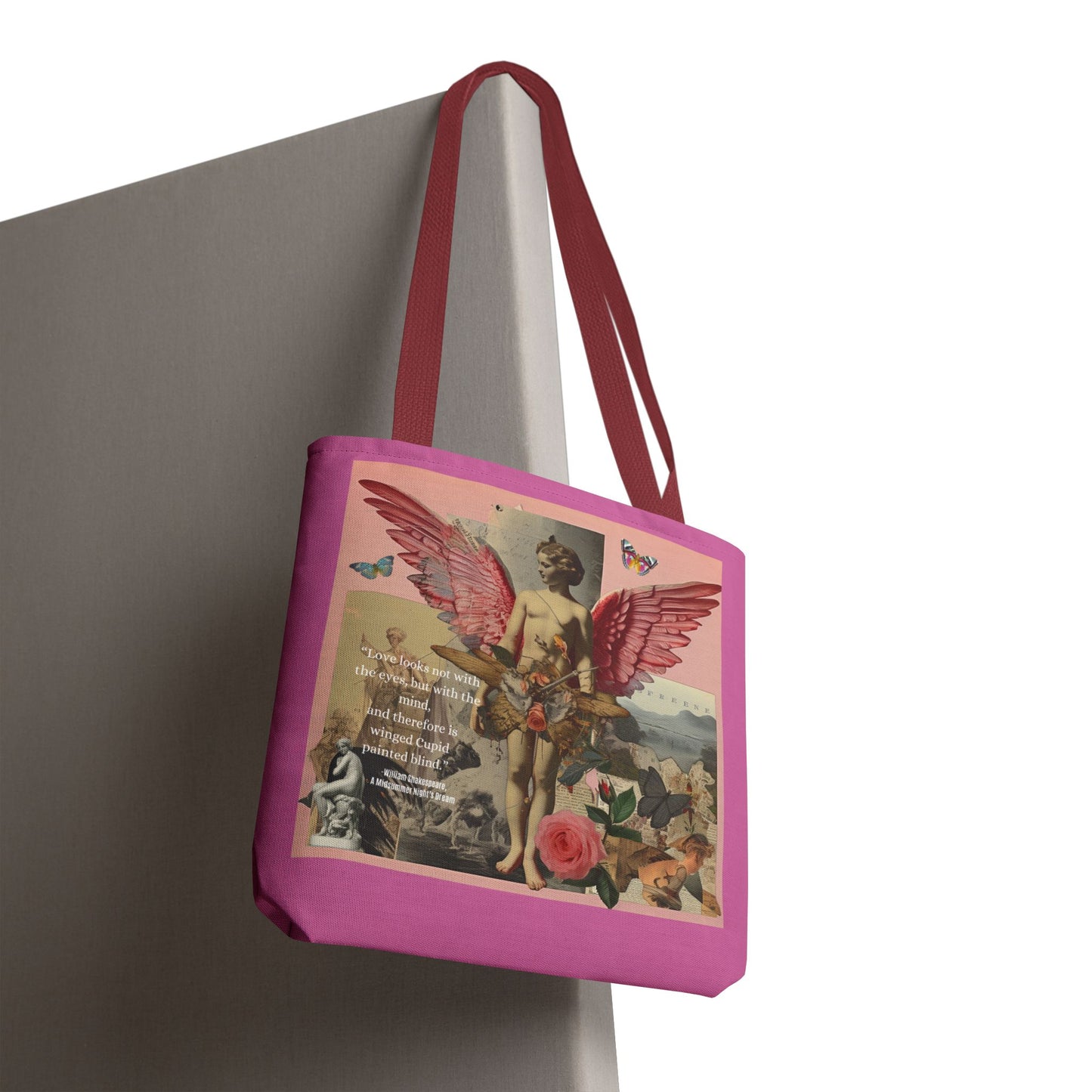 Whimsical Angel Tote Bag - Artistic AOP Design with Inspirational Quote
