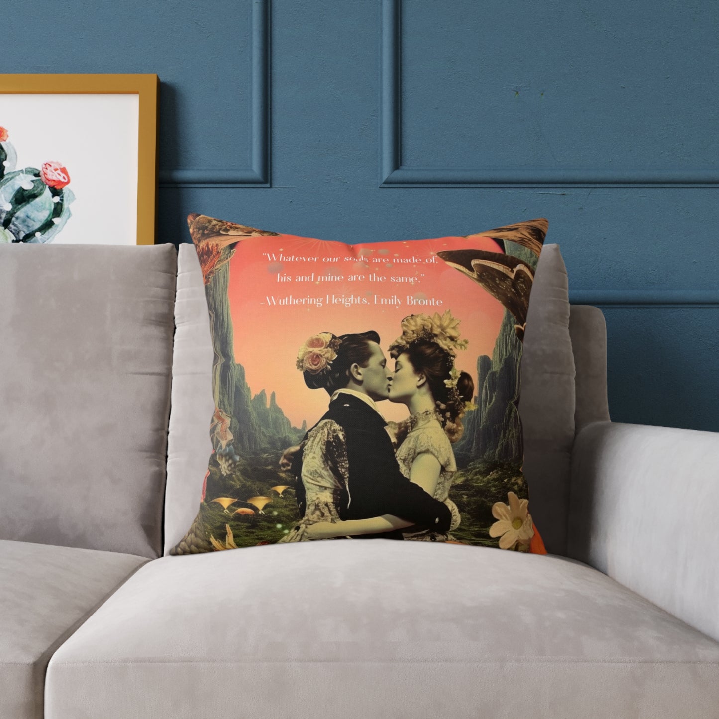 'Whatever our souls", from Wuthering Heights by Emily Bronte quote, Luxury Cushion
