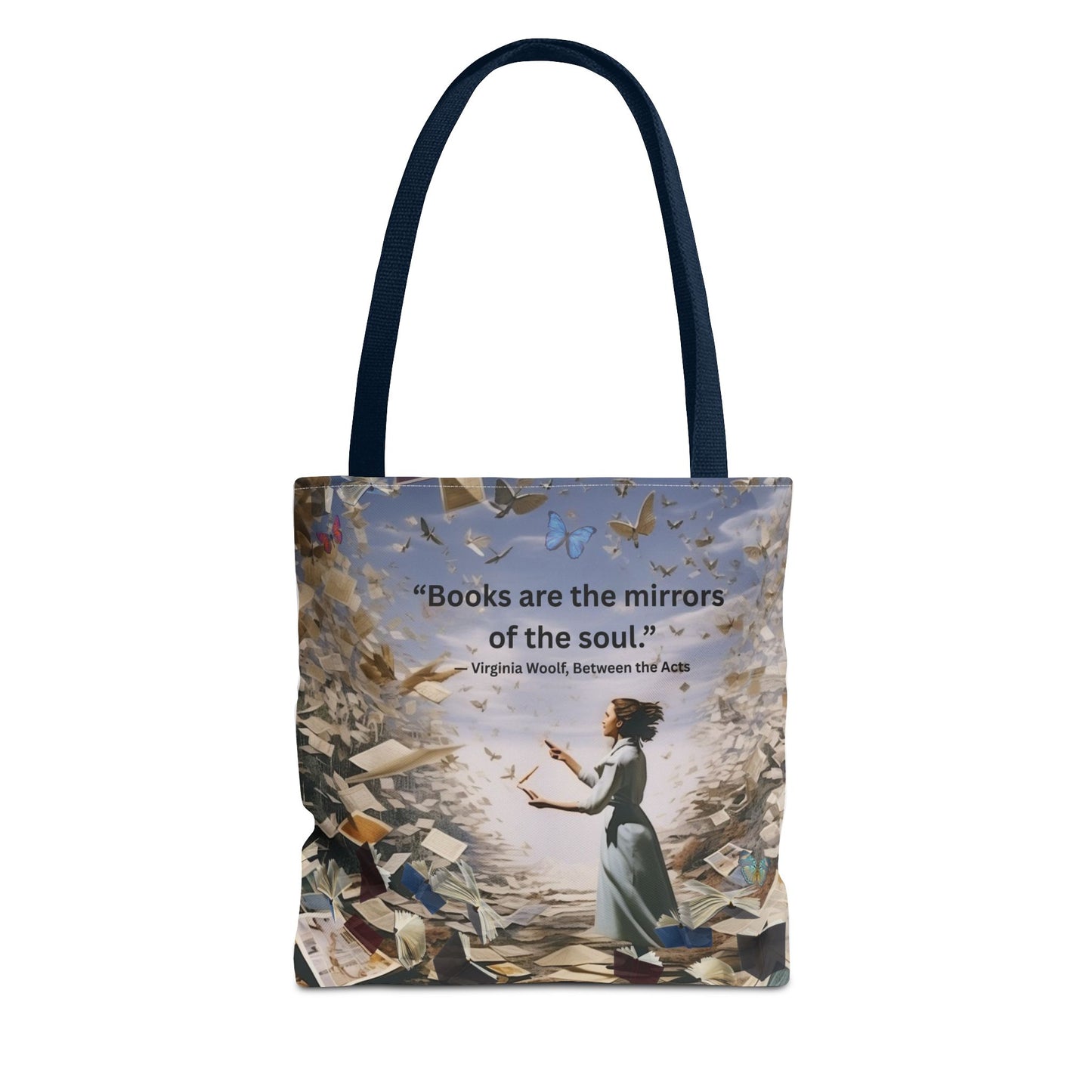 Virginia Woolf Quote Tote Bag – “Books are the mirrors of the soul.”