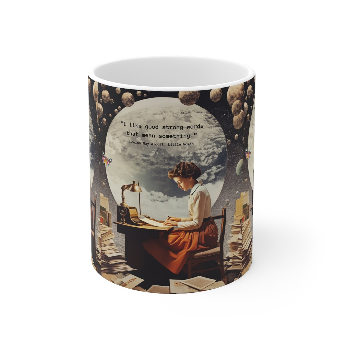 “I Like Good Strong Words That Mean Something” – Louisa May Alcott Quote Mug | Literary Gift for Writers
