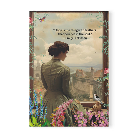 Emily Dickinson Quote Softcover Notebook, A5 - Hope is the thing with feathers