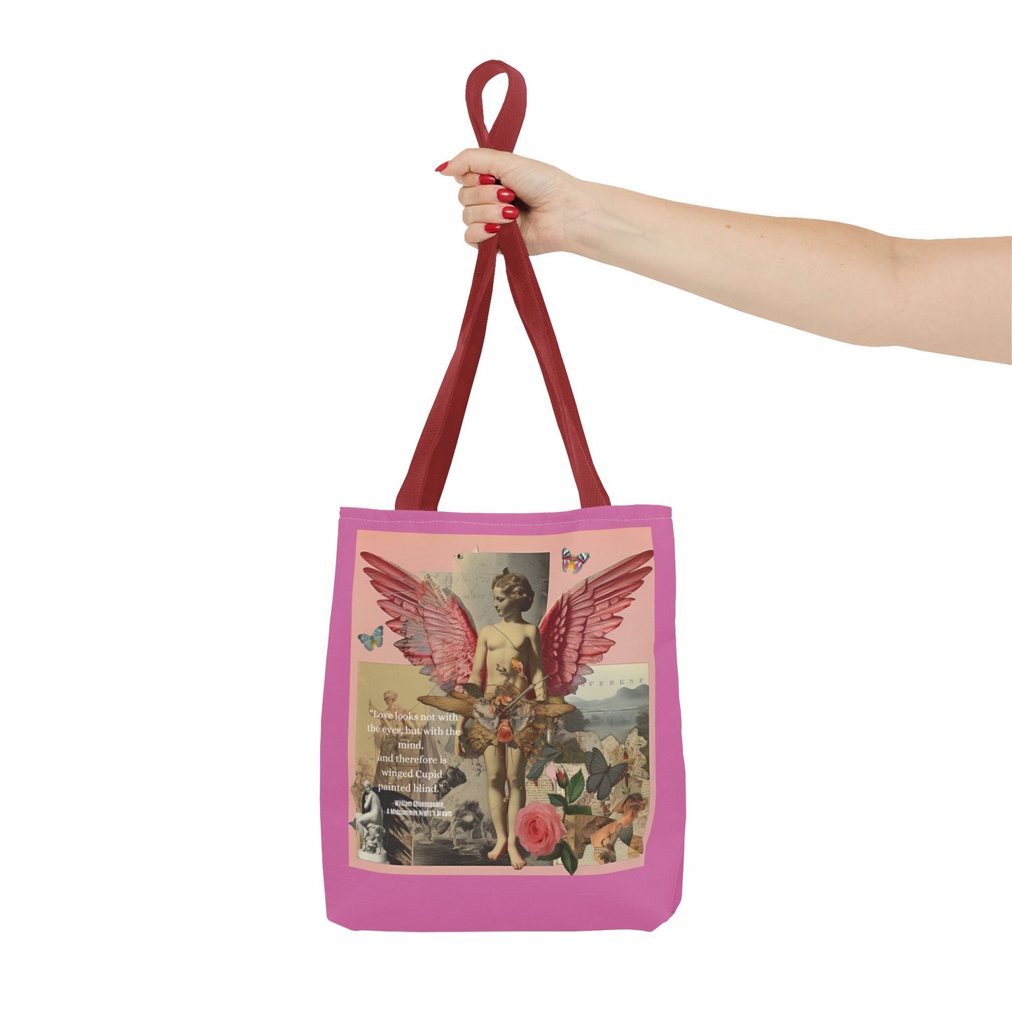 Whimsical Angel Tote Bag - Artistic AOP Design with Inspirational Quote