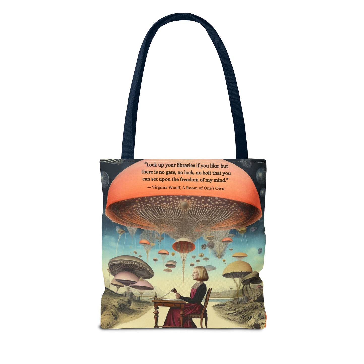 “Lock Up Your Libraries” – Virginia Woolf Quote Tote Bag