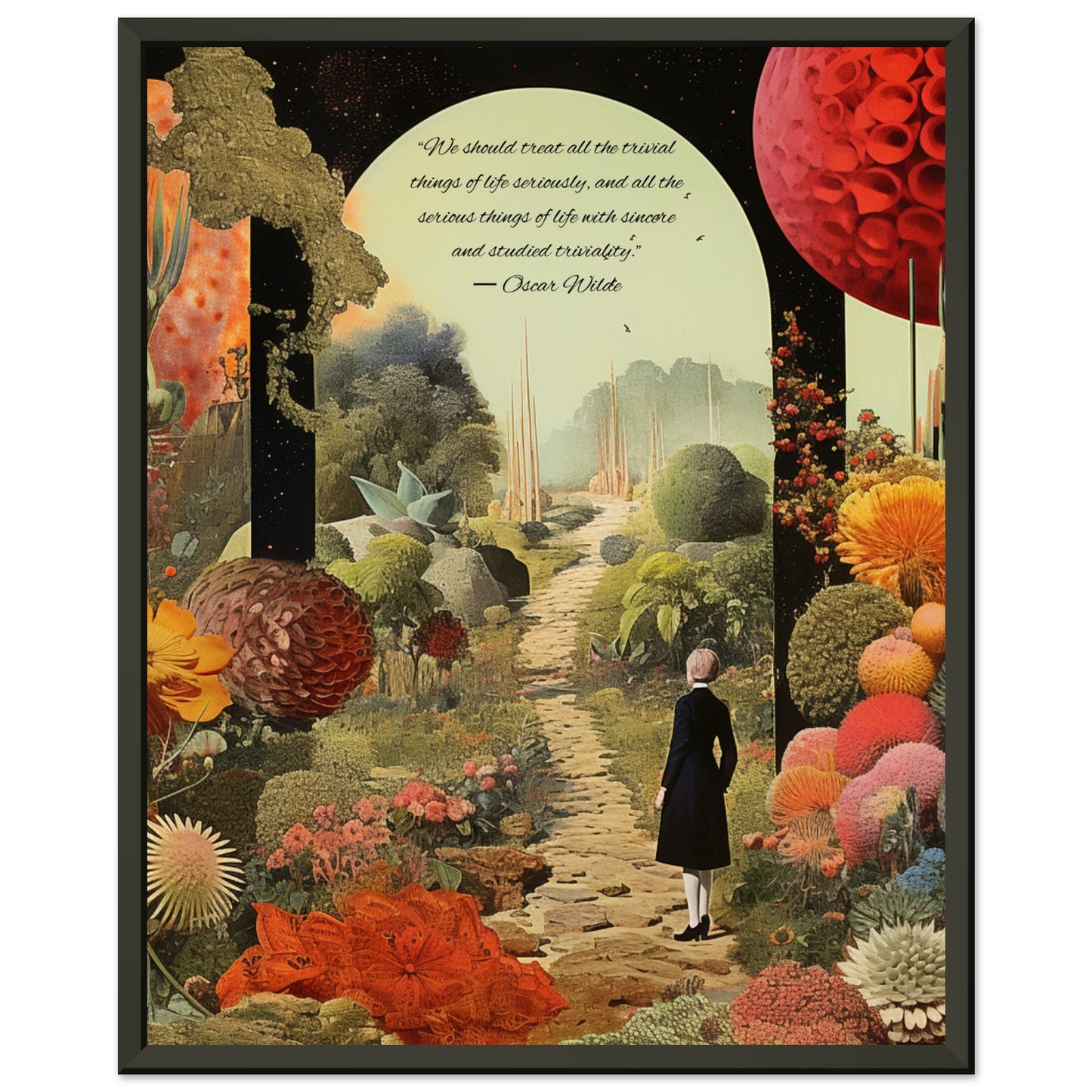 'Trivial Things' Oscar Wilde quote, Premium Matte Paper Metal Framed Poster