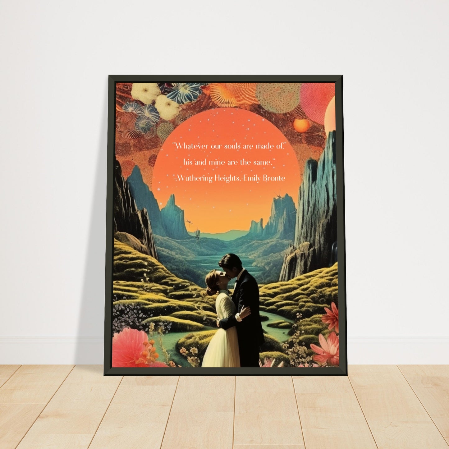 'Whatever our souls", from Wuthering Heights by Emily Bronte quote, Framed Wall Art