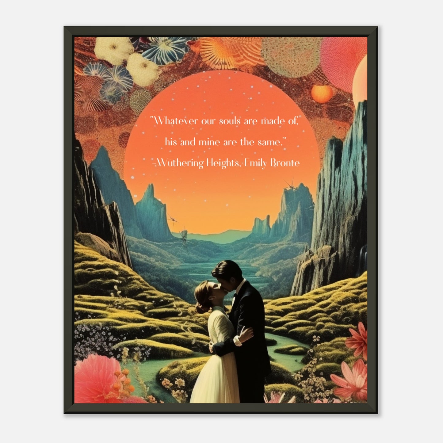 'Whatever our souls", from Wuthering Heights by Emily Bronte quote, Framed Wall Art